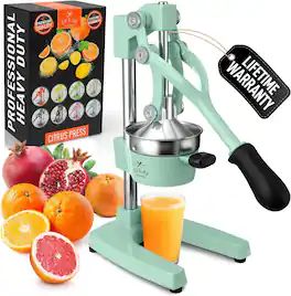 Zulay Kitchen - Cast-Iron Manual Citrus Press & Orange Squeezer Juicer - Mint
