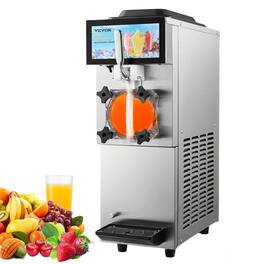 VEVOR - Commercial Slushy Machine, 12L / 3.17 Gal Single Tank, Cool and Freeze Modes, Stainless Steel Margarita Smoothie - Silver