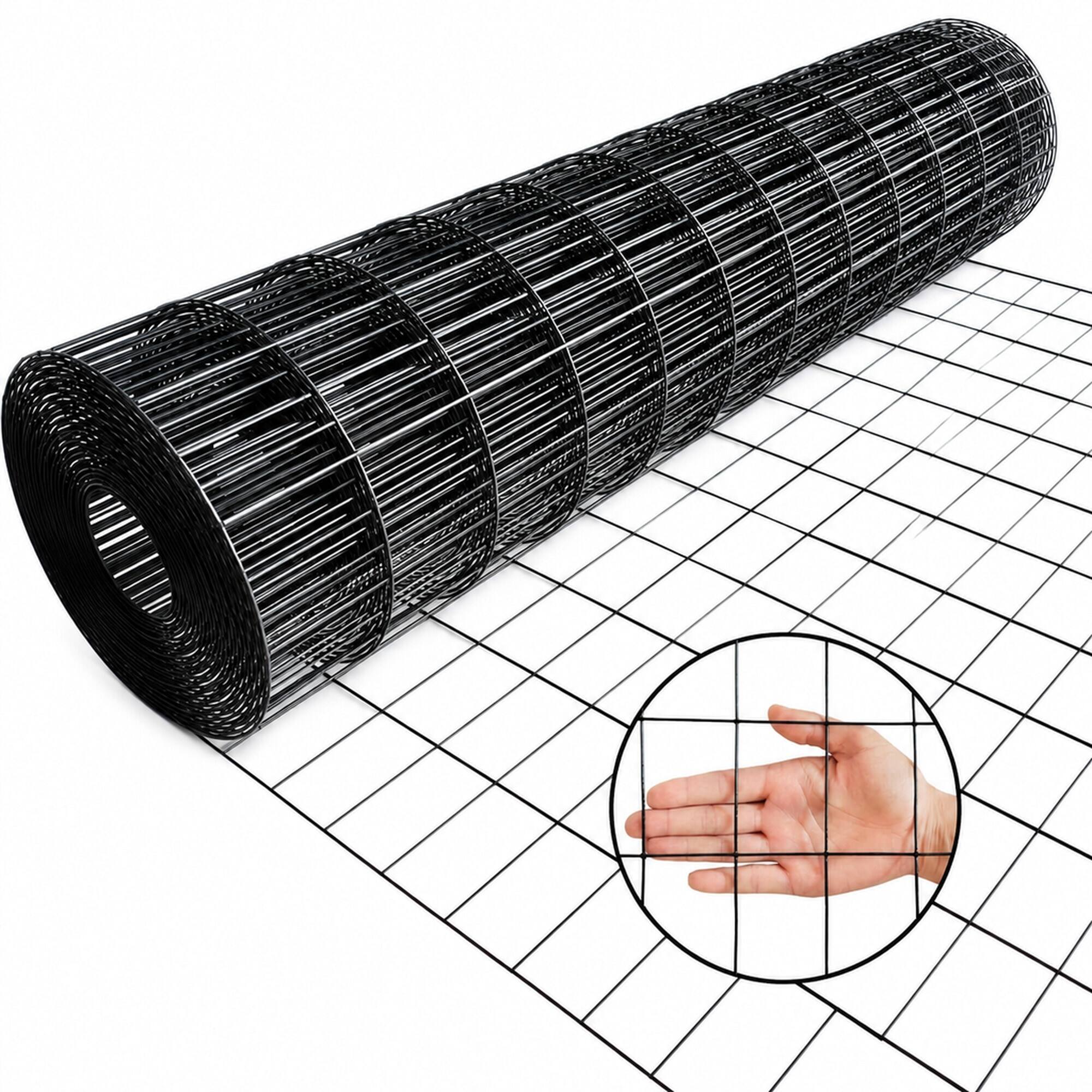 Alt View 1. RYHNUYNE - 36 in x 50 ft Black Vinyl Coated Hardware Cloth, 2 in x 3 in Mesh, 16 Gauge Welded Wire Fencing for Garden and Chicken - Black.
