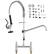 Alt View 5. VEVOR - Commercial Faucet with Pre-Rinse Sprayer, 26" Height, 8" Center, 12" Swing Spout, Deck Mount Kitchen Sink Faucet - Silver.