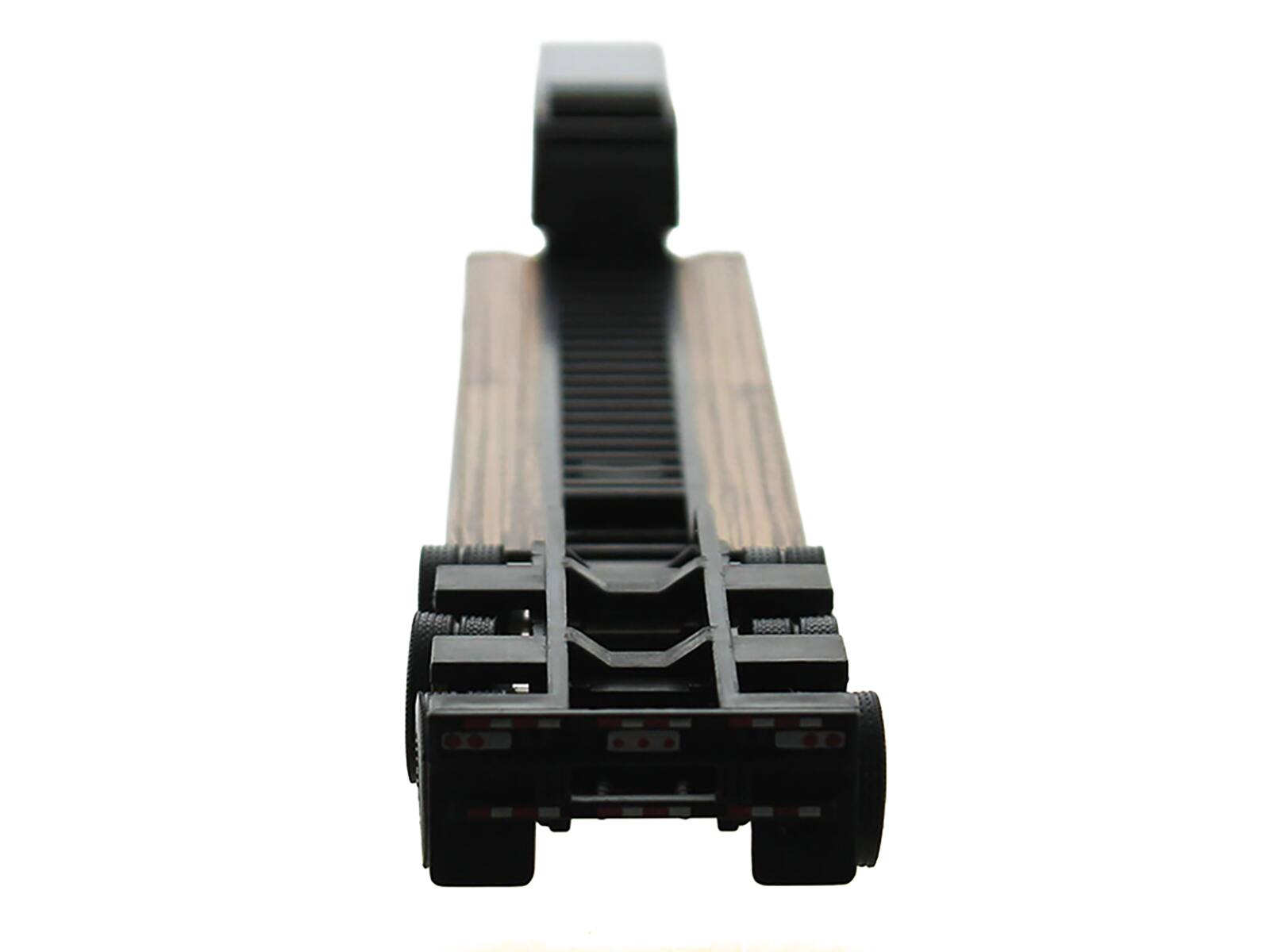 Left. HO Logistics Replicas - Low Boy Flatbed Trailer Black 1/87 (HO) Plastic Model Car by HO Logistics - Black.