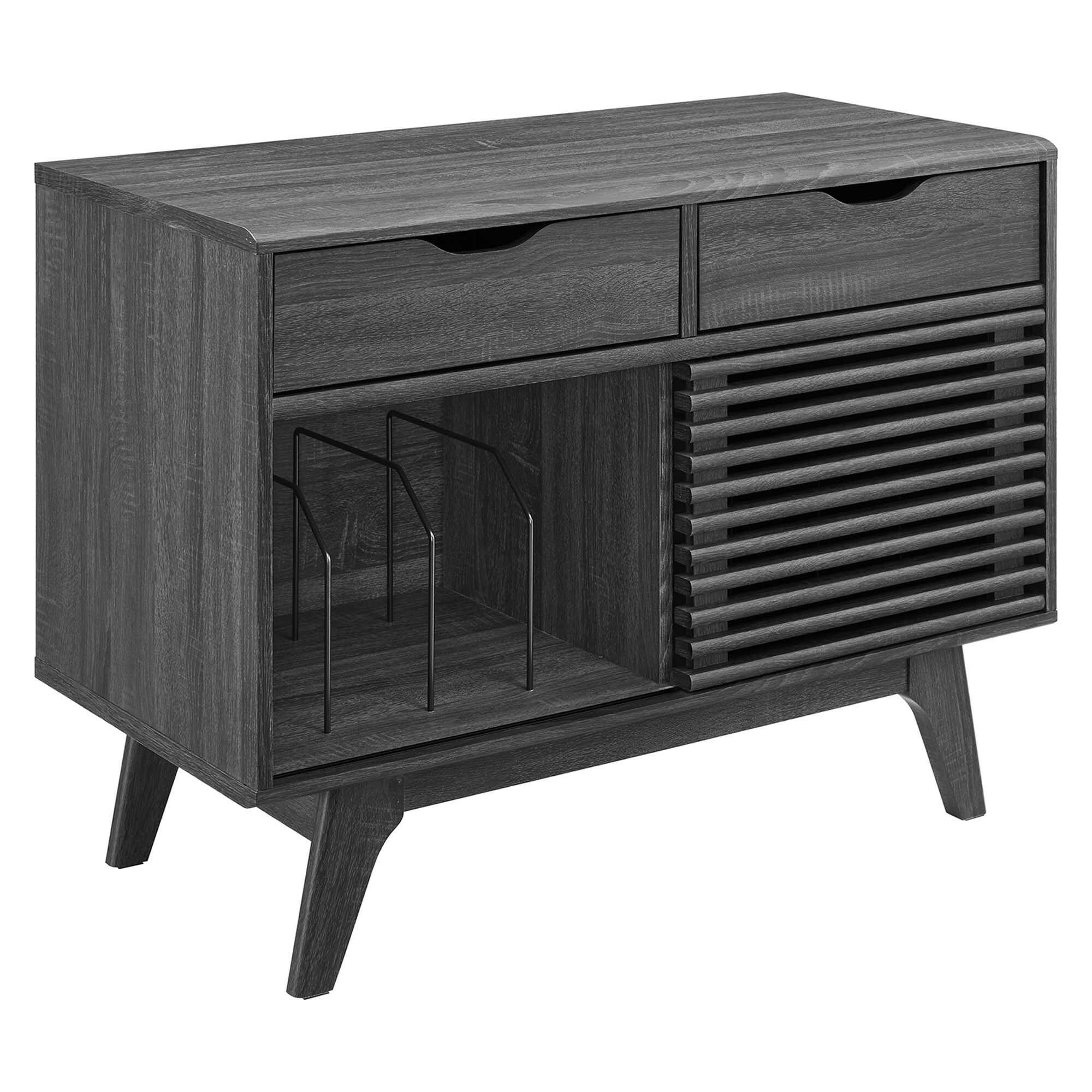 Angle. Modway - Render Vinyl Record Display Stand by Modway - Charcoal.