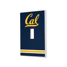 Front. Keyscaper - Cal Bears Stripe Design Single Toggle Light Switch Plate - Multicolor.