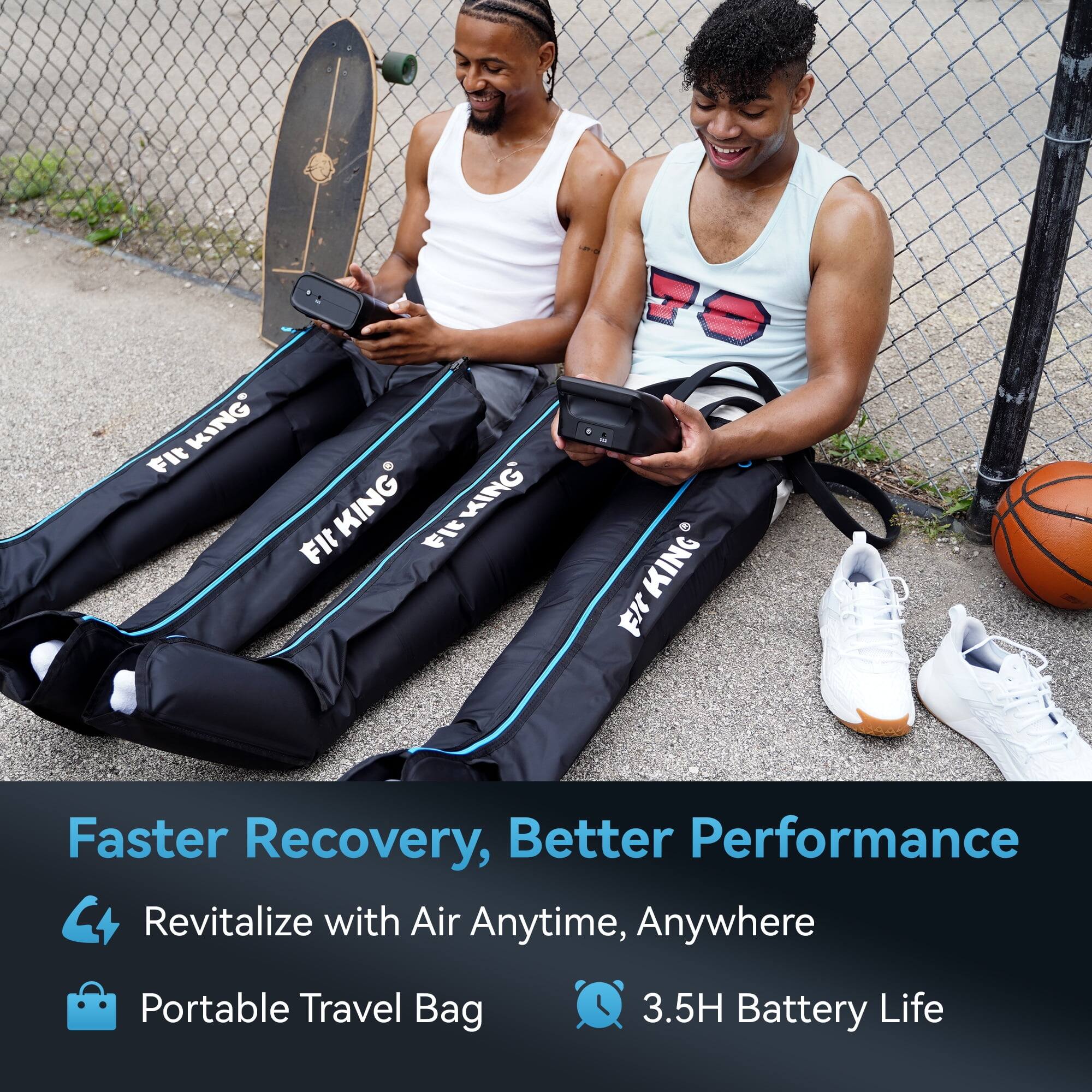 Fit KING KING FIC KING' FIC  
KING  
Faster Recovery, Better Performance  
Revitalize with Air Anytime, Anywhere  
Portable Travel Bag  
3.5H Battery Life