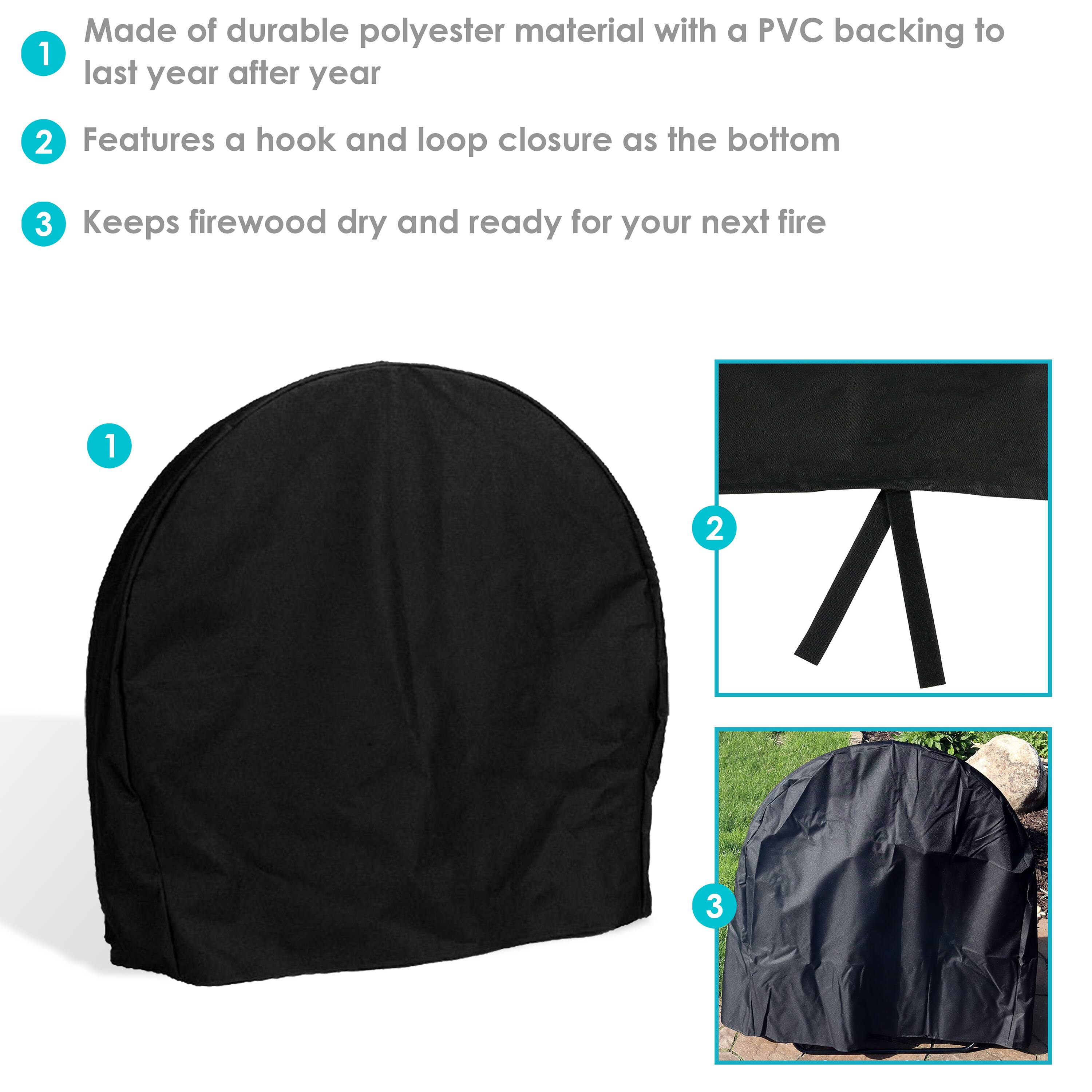 1. Made of durable polyester material with a PVC backing to last year after year
2. Features a hook and loop closure as the bottom
3. Keeps firewood dry and ready for your next fire