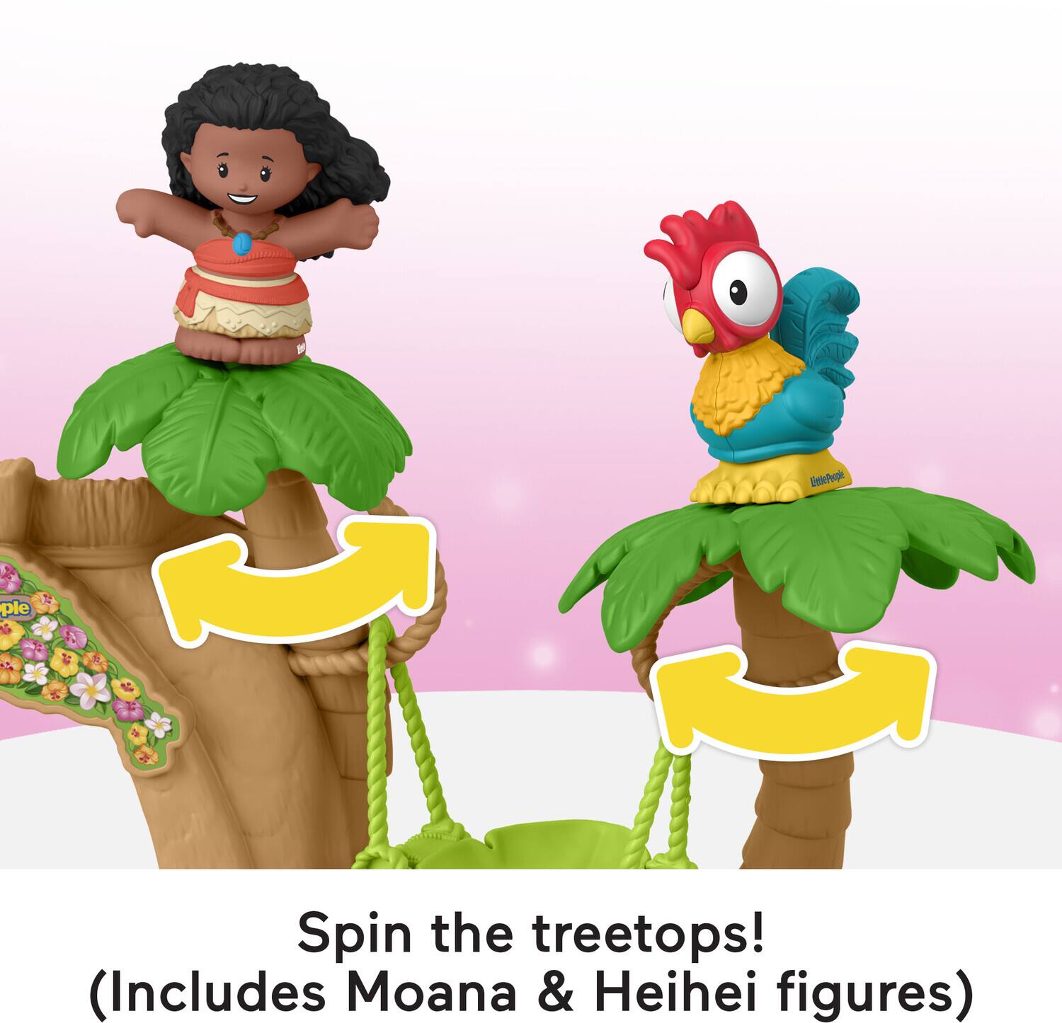 Spin the treetops!  
(Includes Moana & Heihei figures)