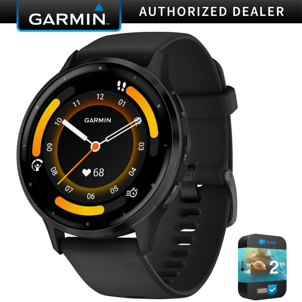 Garmin - Venu 3 Fitness GPS Smartwatch Steel Bezel w/ Black Case + Warranty Bundle - Stainless Steel and Black - (2023)
