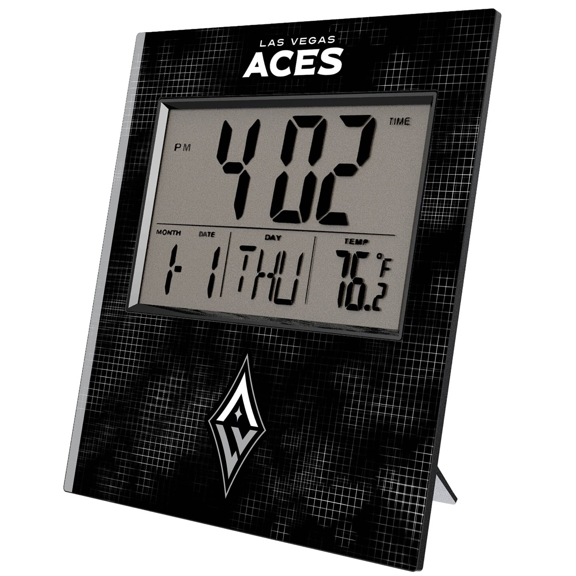 Keyscaper - Las Vegas Aces Cross Hatch Digital Desk Clock - Multicolor