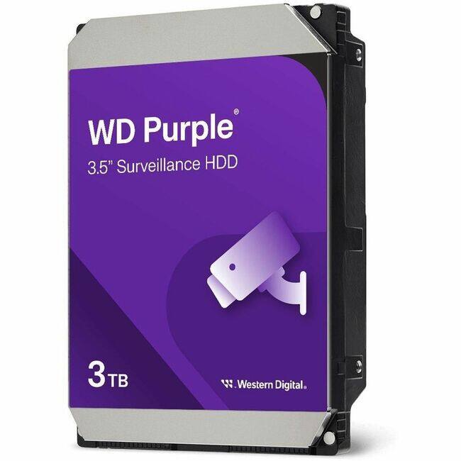 Western Digital - WD Purple WD34PURZ 3 TB Hard Drive - 3.5" Internal - SATA - Conventional Magnetic Recording (CMR) Method - Write