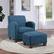 Alt View 14. OSP Home Furnishings - Aiden Chair & Ottoman Herringbone - Navy.