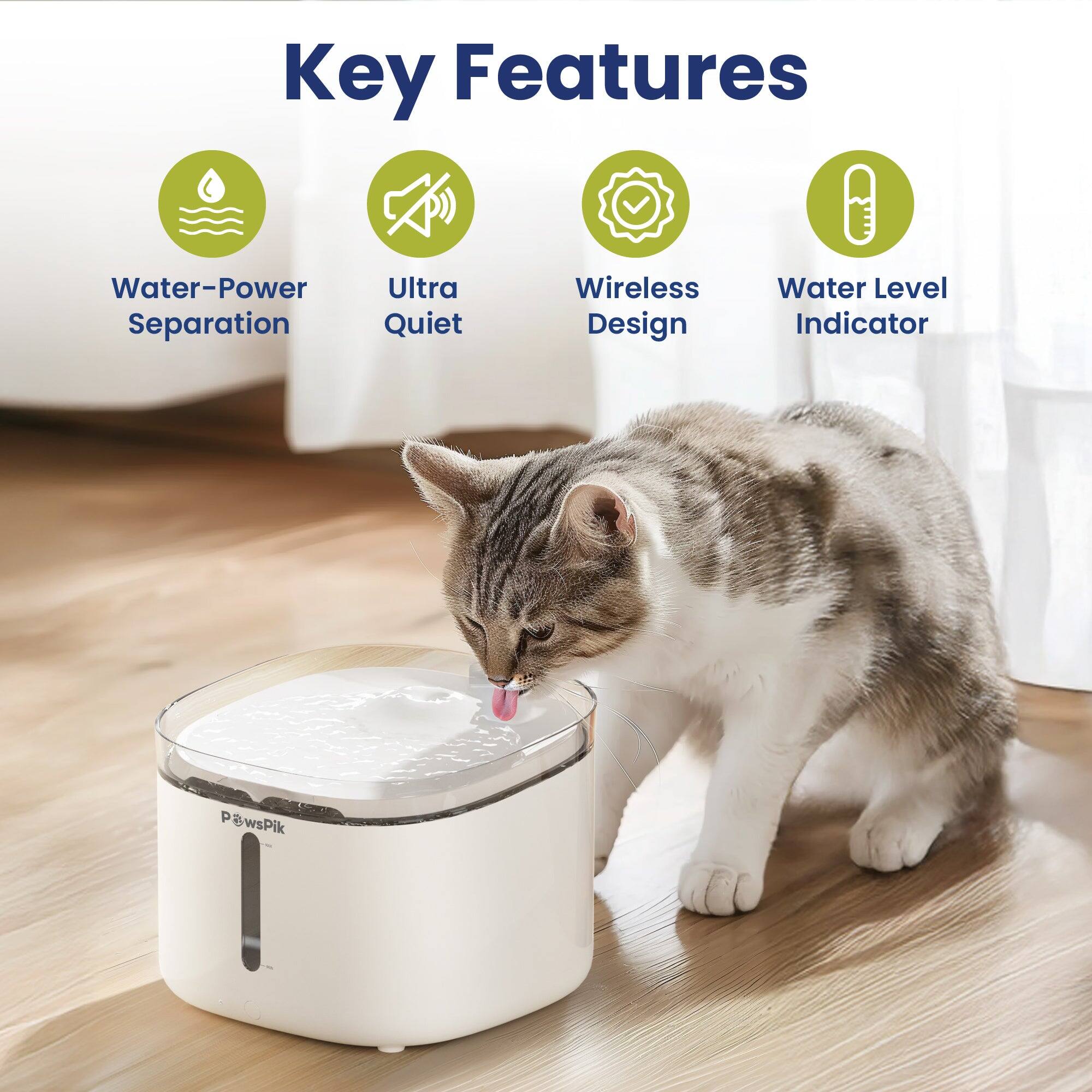 Key Features
- Water-Power Ultra Separation
- Quiet
- Wireless Design
- Water Level Indicator
- PawsPik