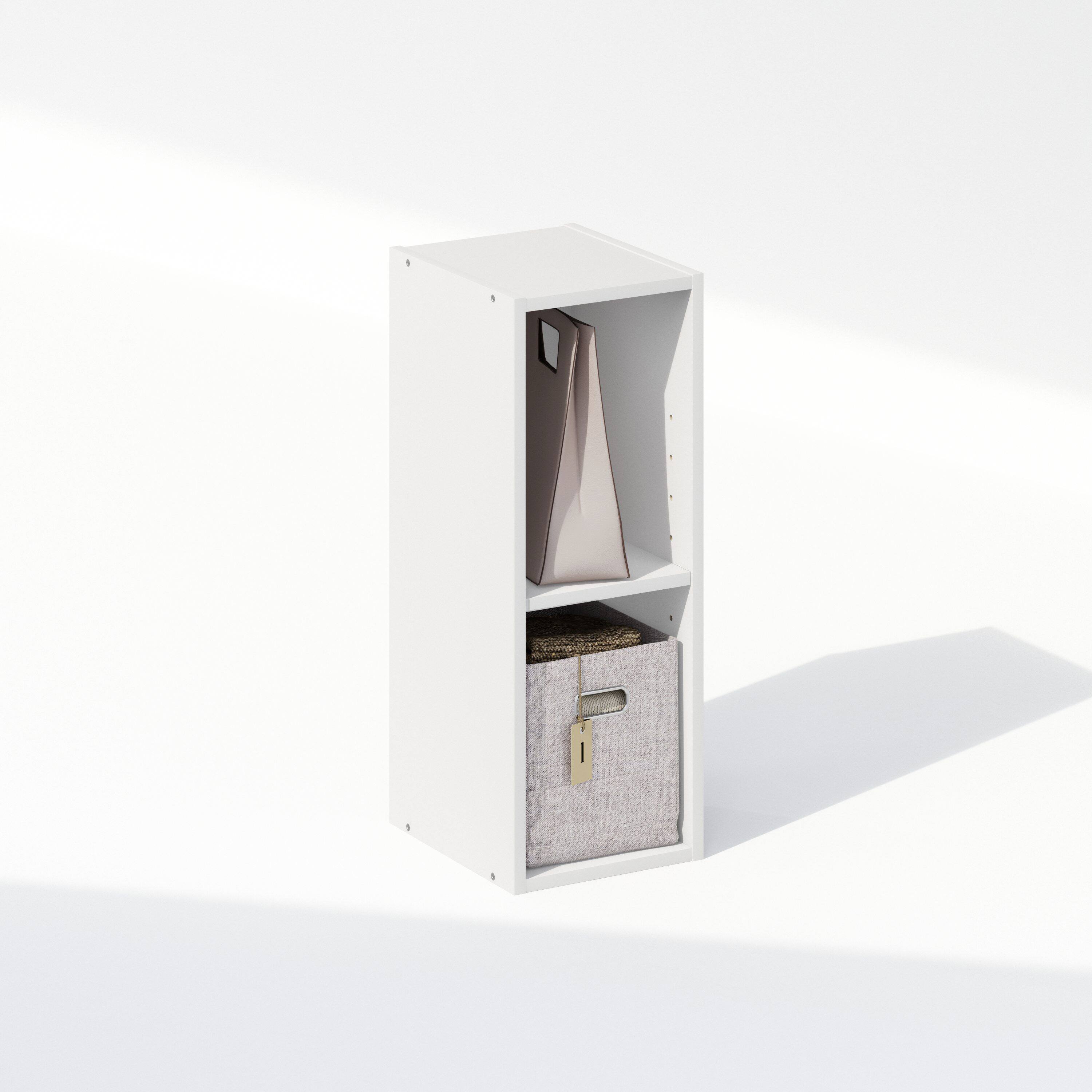 Alt View 3. Furinno - Reed 2-Tier Multipurpose Clothing & Closet Storage Organizer Shelf, 8-Inch Width - White.