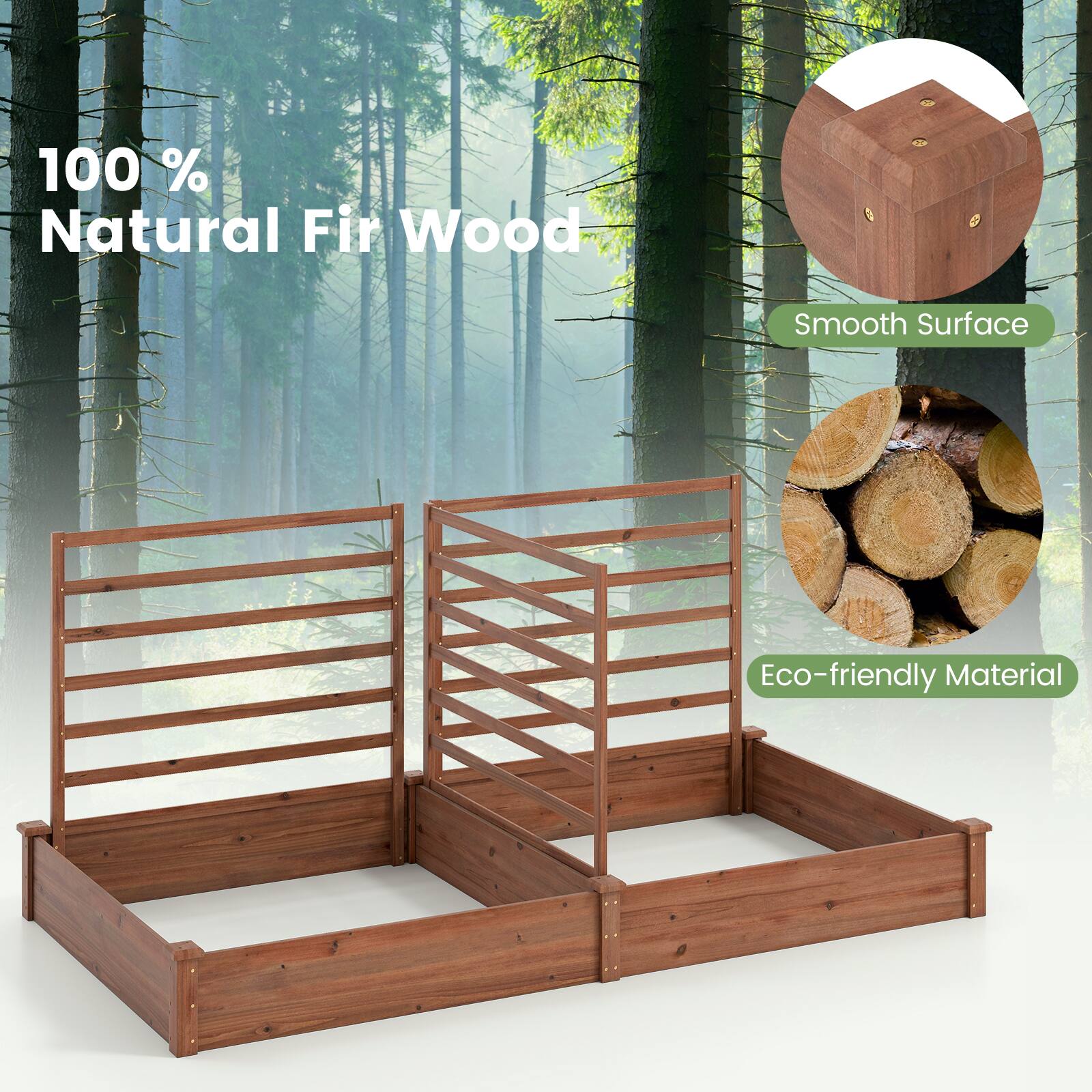 100% Natural Fir Wood  
Smooth Surface  
Eco-friendly Material