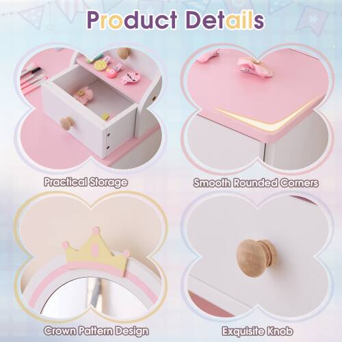 Product Details  
- Practical Storage  
- Smooth Rounded Corners  
- Crown Pattern Design  
- Exquisite Knob