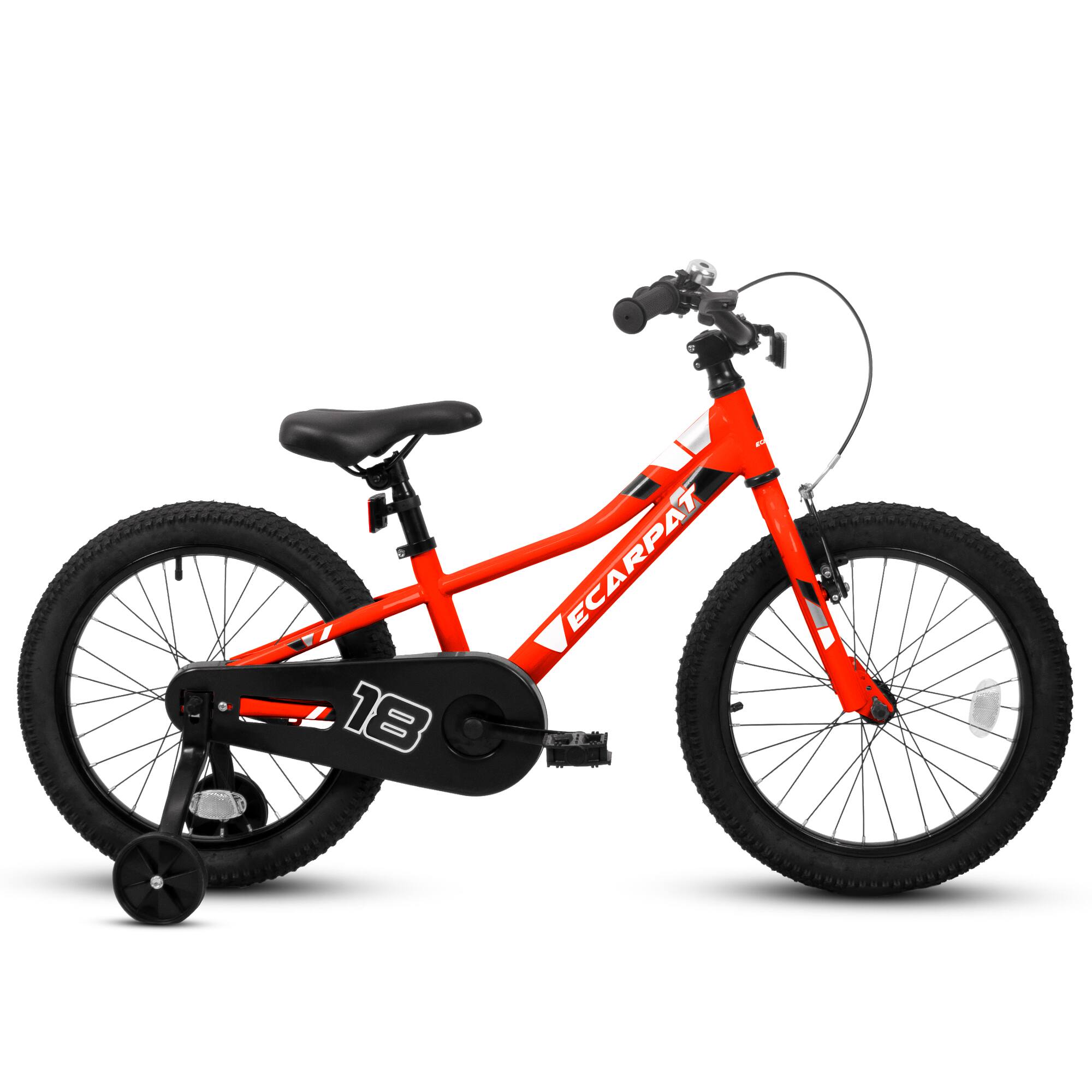 Angle. Anysun - 18 Inch Kids Bike for Boys Girls Ages 3-5 Years 1-Speed Childrens Bicycle with Training Wheels & Dual Brakes - Red.