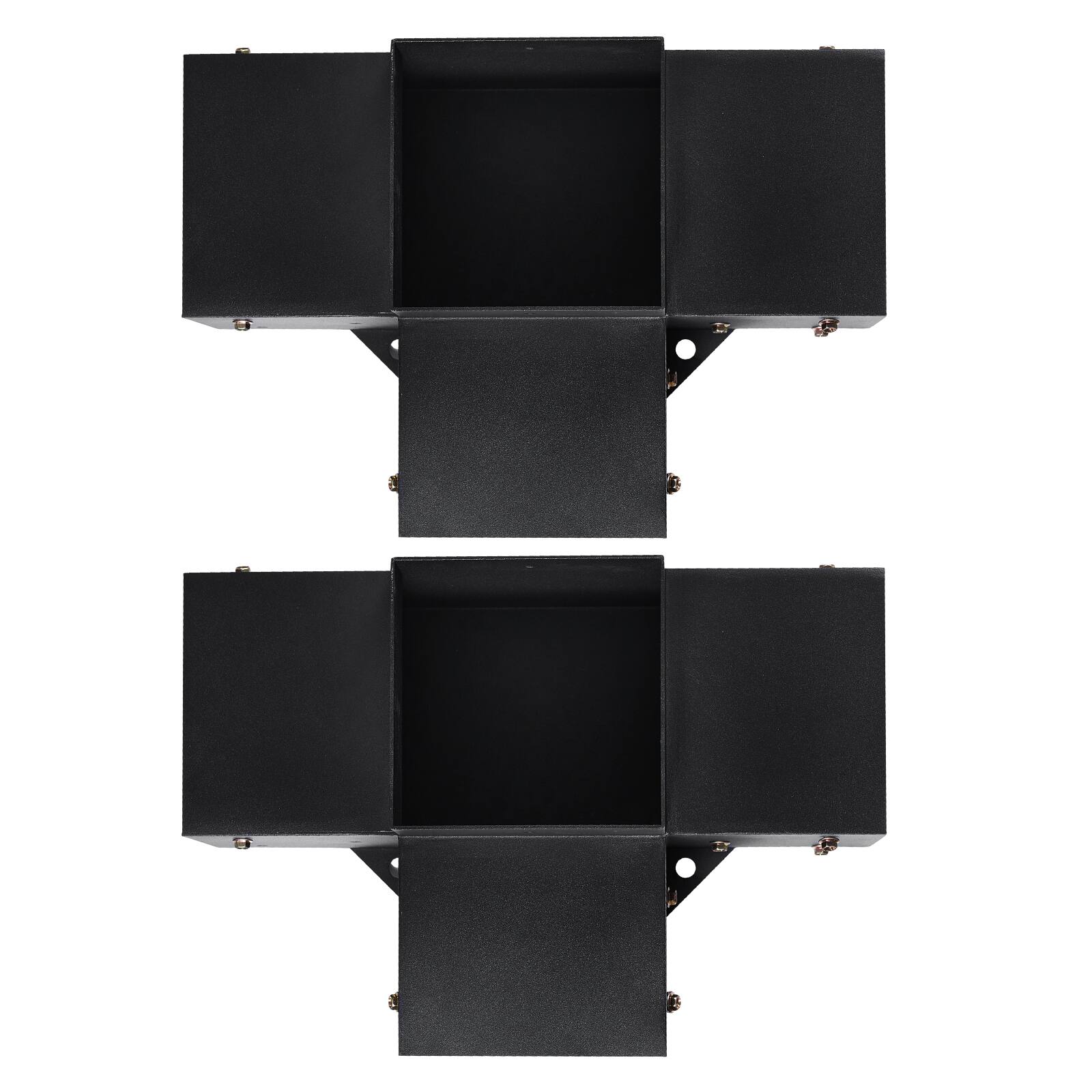 Alt View 5. VEVOR - Pergola Bracket Kit 6''x6''(Inner Size 5.6x5.6), 2pcs 4-Way Heavy Duty Corner Bracket Woodworks DIY Post Base Kit - Black.