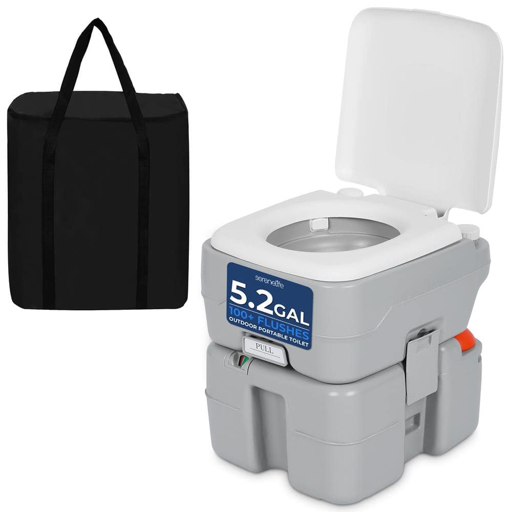 SereneLife - 5.2 Gal Portable Camping Toilet For Adults, 100+ Flushes, Porta Potty Camp Toilet with Detachable Waste Tank - Gray price history on PriceWatchPro