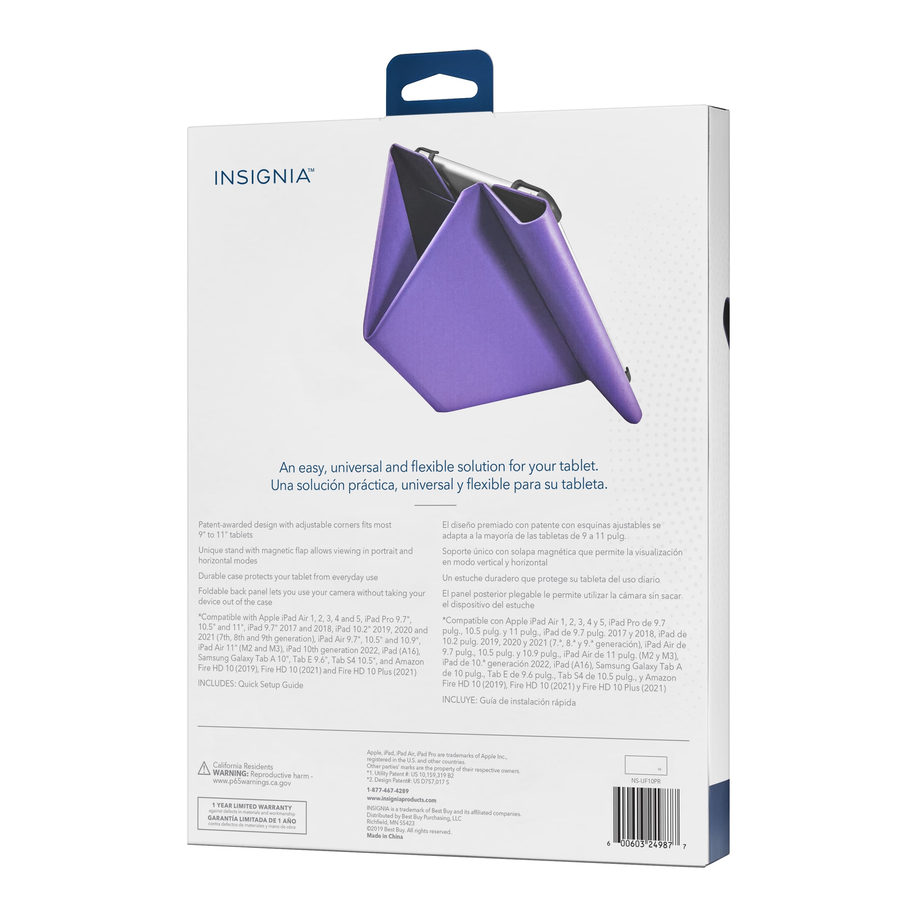 INSIGNIA An easy, universal and flexible solution for your tablet. Una solucin prctica, universal flexible para su tableta. Patentawarded design adjustable comers most dseo premiado patente esquinas ajustables tabilets adapta mayonia tabletas pulg. Unique stand magnetic Hap alows viewing portrait Seporte nice solapa magntica permite visualizacin horaontal modes modo vertical horizontal Dunabidle protects your tabilet from everyday estuche duradero tableta protege diario Foldable back panel your samora without taking panel posterior plegable permite utizar cimara sacar device dispositivo estuche *Compatible Apple Pad 05 ad 2017 2018 Pad 10.2 2019 2020 pulg. 10.5 pulg. pulg. ad pulg 2017 2018 Pad 2021 generation) Fal 10.5" 10.9 0.2 pulg. 2019 2020 2021 Tuporvaued Pad Fad M2 M Pad 2022. Pad generation A15L pug. 10.5 pulg. 10.9 Dug. Pad Samoung Galary *A" pulg (M2 M3L 10.5* Amazon Pad generacin 2022 Pad 0(2019) 10(20 A