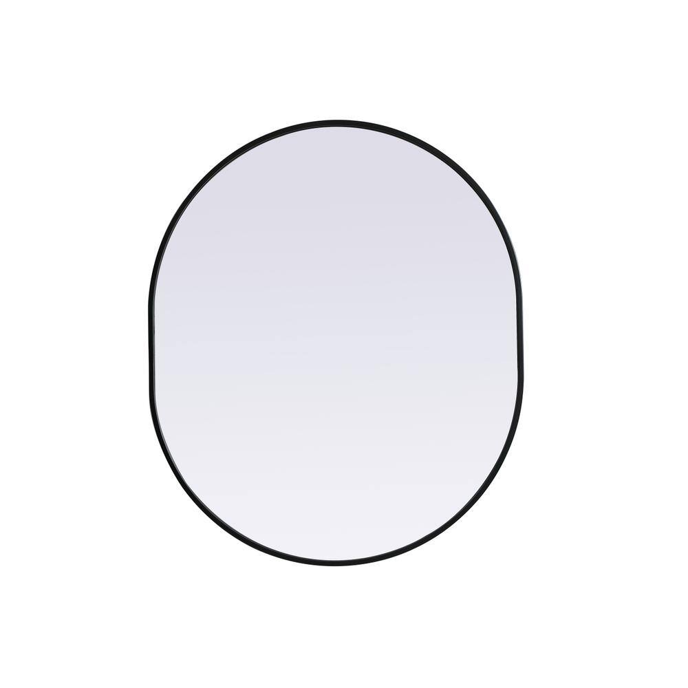 Alt View 7. Elegant Decor - Metal Frame Oval Mirror 30x36 Inch in Black - Black.