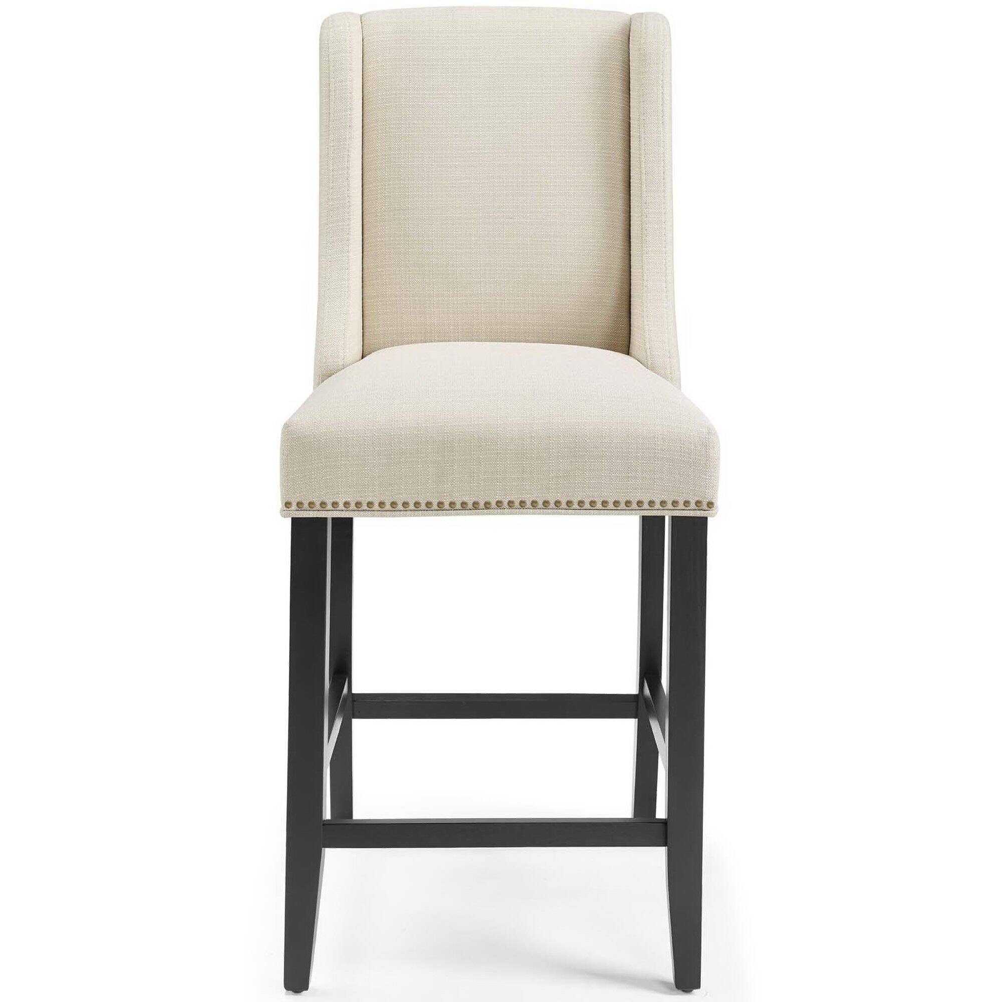 Back. Modway - Baron Upholstered Fabric Counter Stool by Modway - Brown.