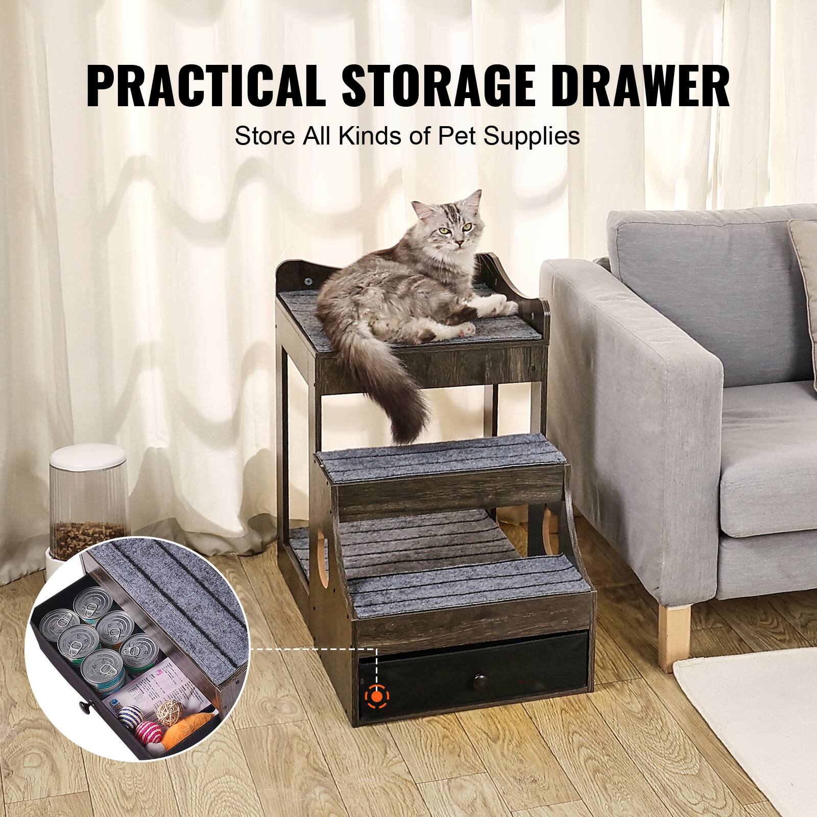 PRACTICAL STORAGE DRAWER
Store All Kinds of Pet Supplies