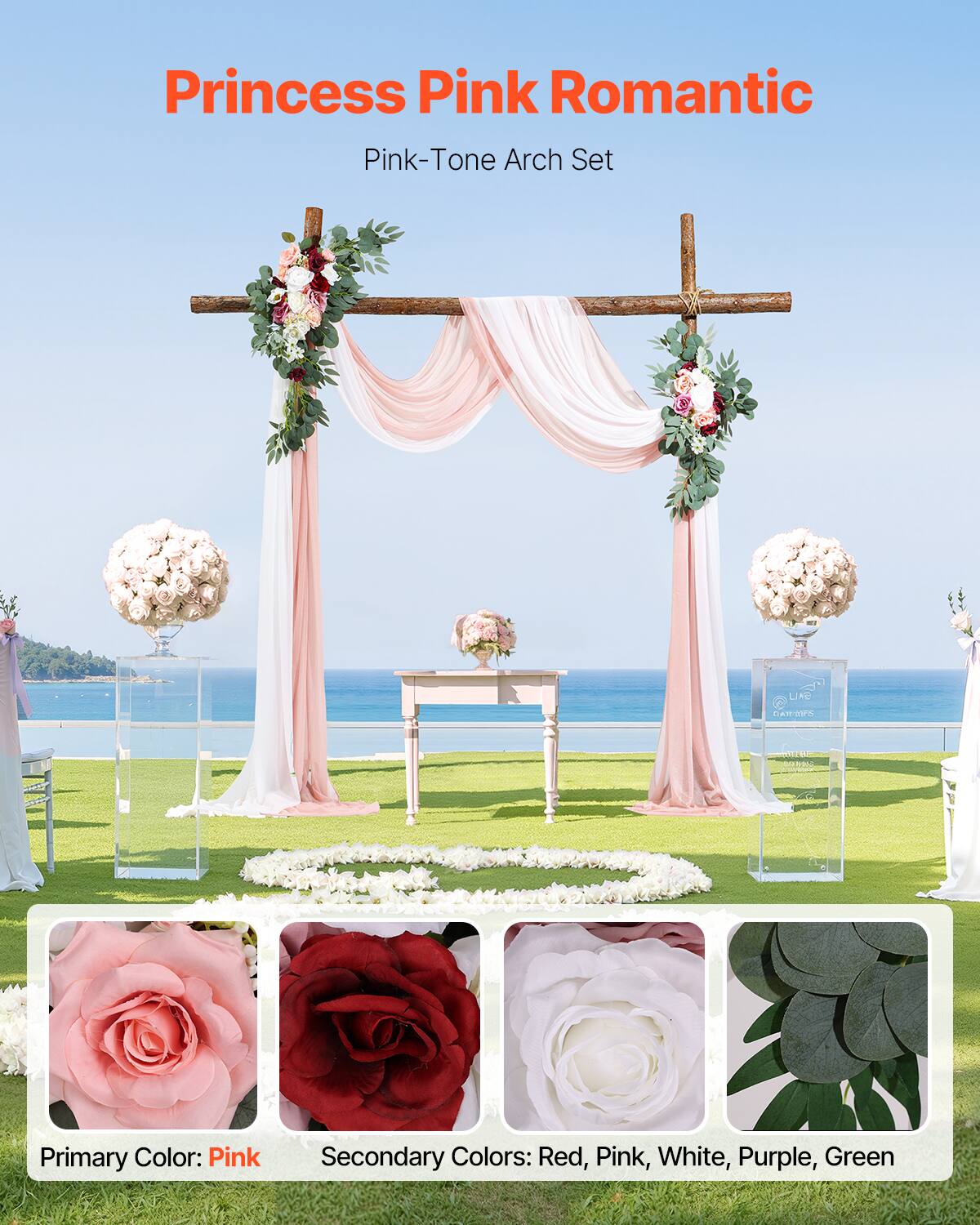 Princess Pink Romantic  
Pink-Tone Arch Set  

Primary Color: Pink  
Secondary Colors: Red, Pink, White, Purple, Green