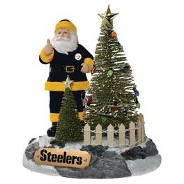 The Memory Company - Pittsburgh Steelers Santa Figurine with LED Tree - Multicolor