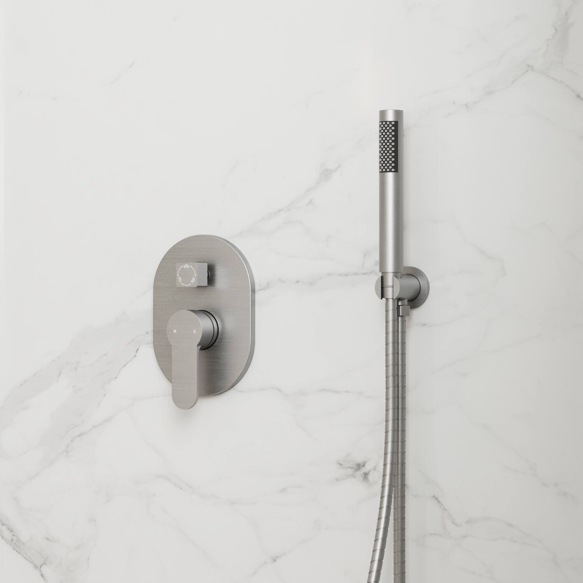 Alt View 10. GRANDJOY - Dual Shower Head System with 10" Rainfall Head, Handheld Sprayer and Adjustable Slide Bar - Brushed Nickel.