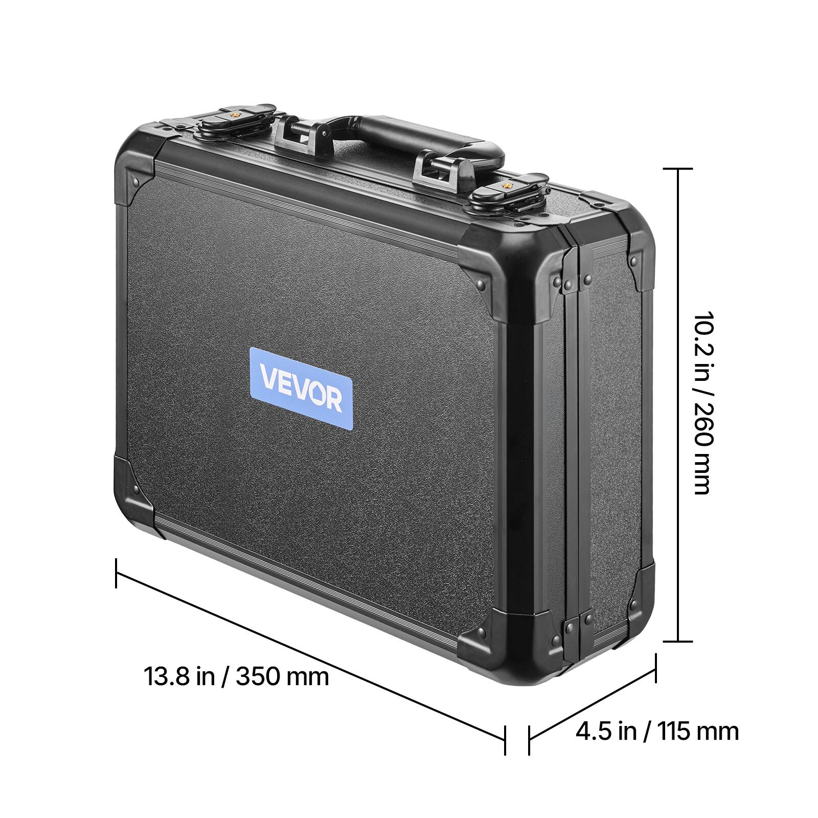 VEVOR 10.2 in / 260 mm  
13.8 in / 350 mm  
4.5 in / 115 mm