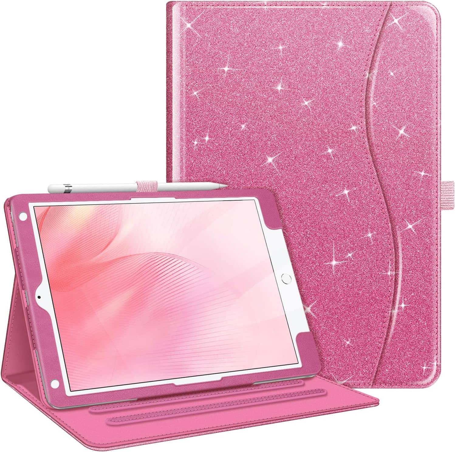 Fintie - Case for iPad 9th/8th/7th Generation 10.2 Inch Multi-Angle Viewing Folio Stand Cover Auto Wake/Sleep - Glittering Pink price history on PriceWatchPro