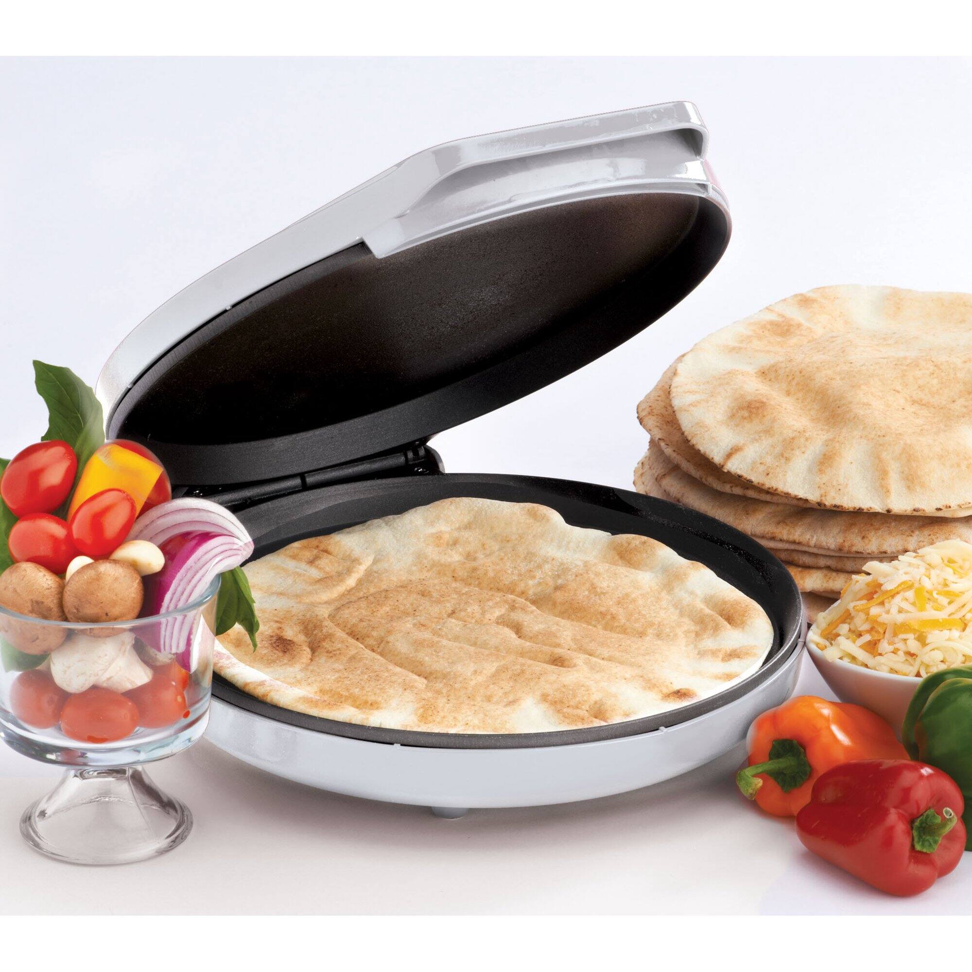 Left. Betty Crocker - Betty Crocker BC4958 12-Inch Pizza Maker - WHITE.