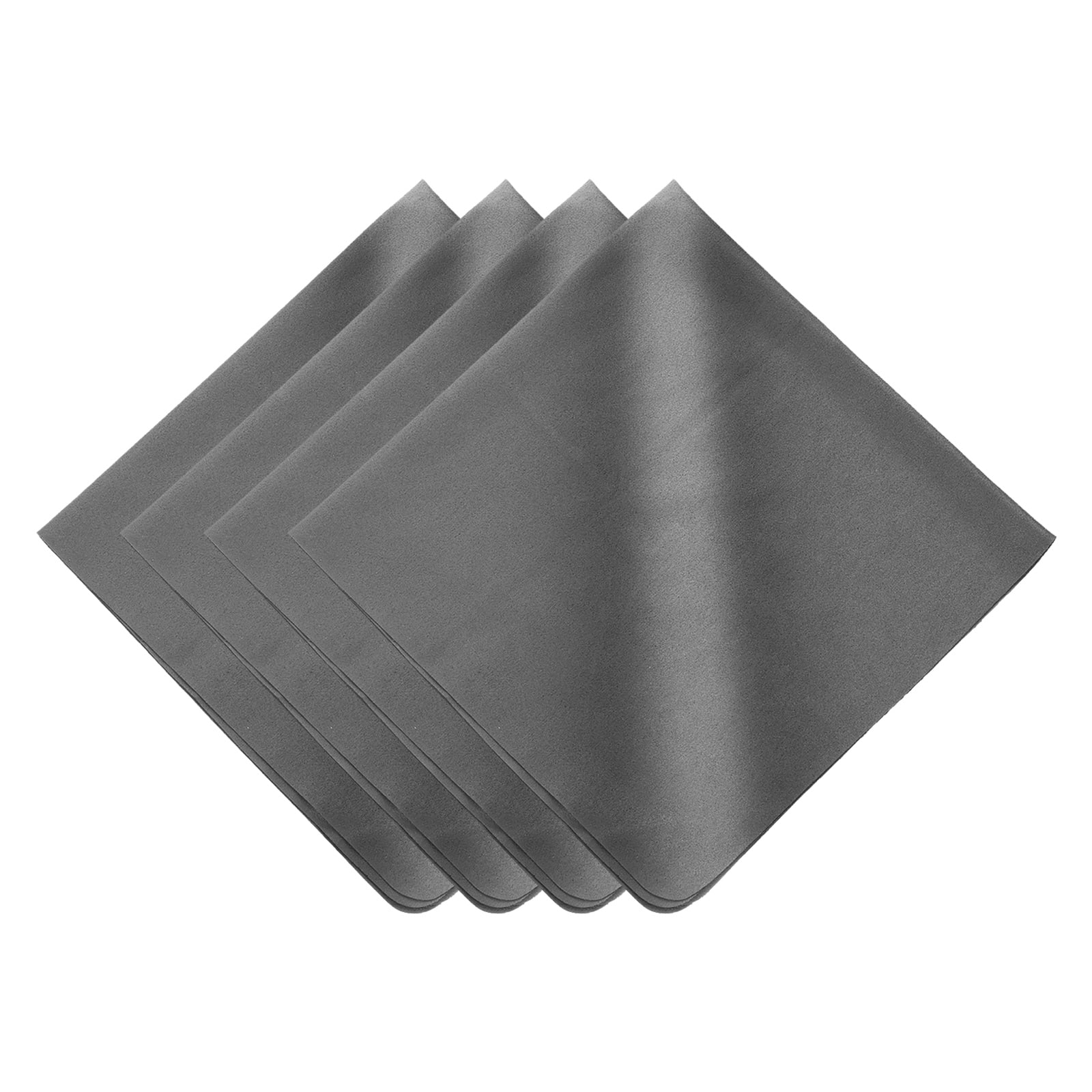Unique Bargains - 4pcs Soft Eyeglass Cloths, 15.8"x15.8" Microfiber Cleaning Cloth for Lens, Glasses, Jewelry, LCD Screens, Cameras - Dark Gray
