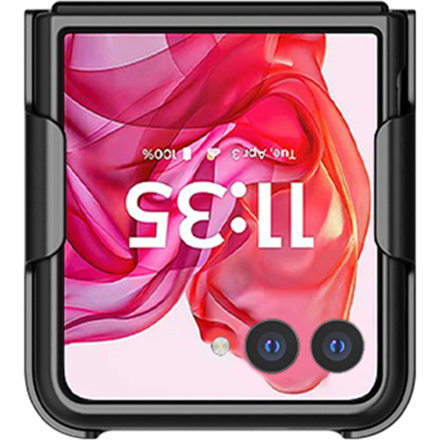 The text on the image reads "100% 3 Apr Tue, 11:35 LL." The correct grouping and correction would be:
"100% 3 Apr Tue, 11:35 LL" should be grouped as "100% 3 Apr Tue, 11:35 LL."