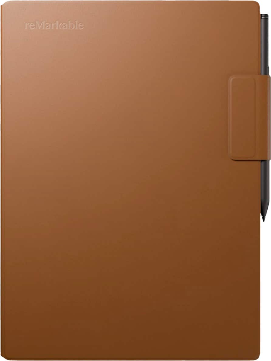 Front. reMarkable Paper Pro - reMarkable Paper Pro - Premium Leather Book Folio for your 11.8'' Paper Tablet - Brown.
