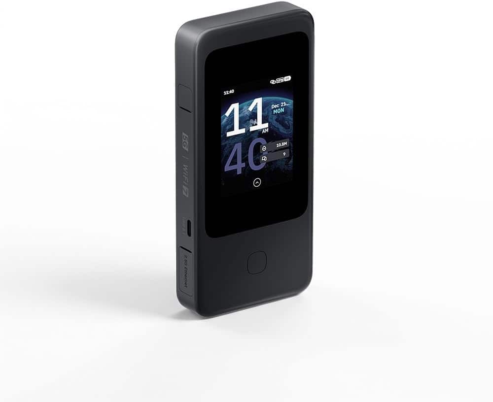 GL.iNet - L.iNet GL-E5800 NA MUDI 7 5G Tri-Band Wi-Fi 7 Travel Router with eSIM - Gray