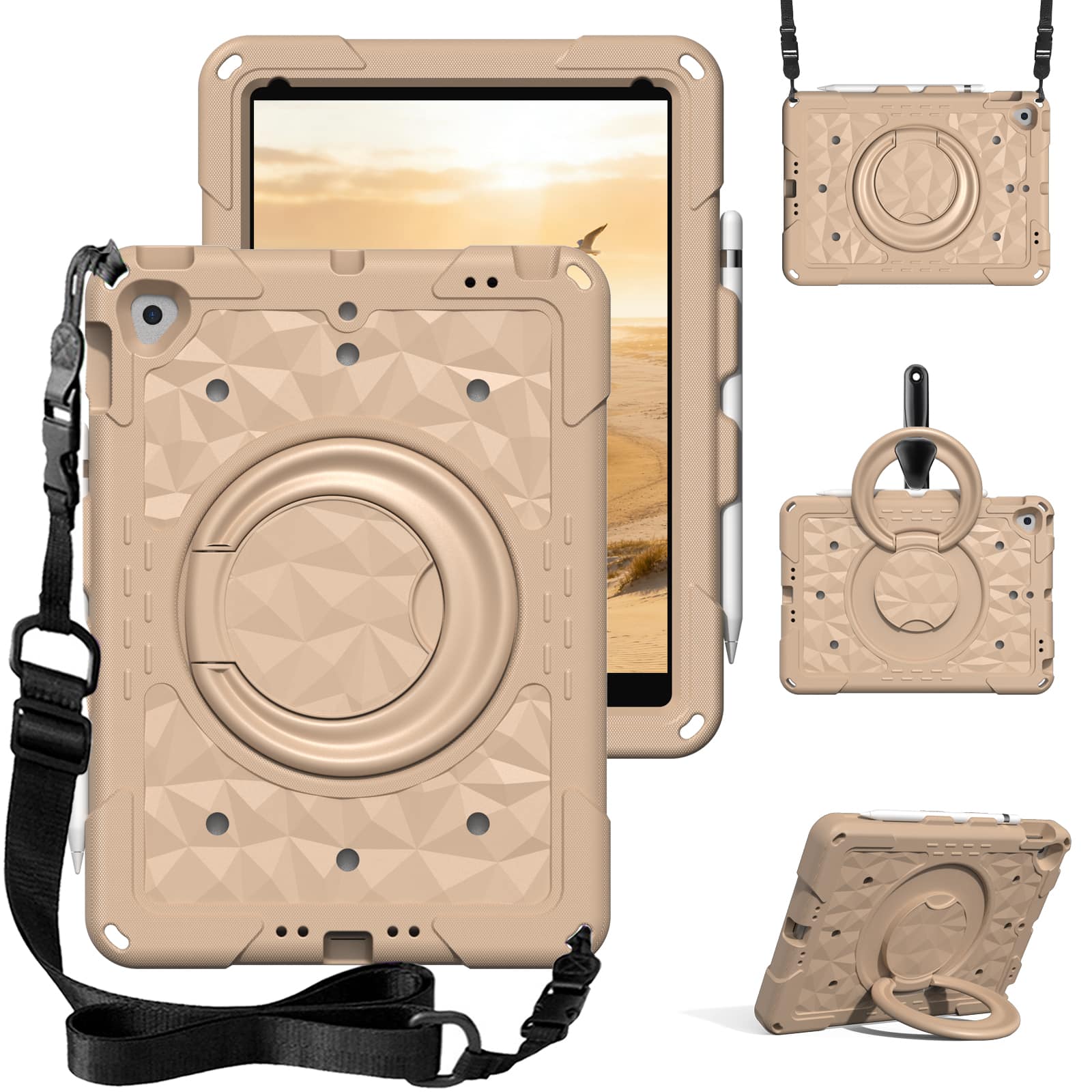 UUCOVER - Kids Case for iPad 9th/8th/7th Generation 10.2 inch Shockproof EVA Handle Stand Cover with Shoulder Strap - Khaki price history on PriceWatchPro