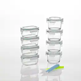 Glasslock - Homemade Baby Food BPA Free Glass Storage Containers 18 Piece Set - Clear