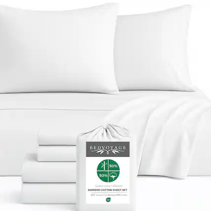 BEDVOYAGE
50% Luxury Cozy Collection
BAMBOO COTTON SHEET SET
50% Viscose from Bamboo 50% Cotton
