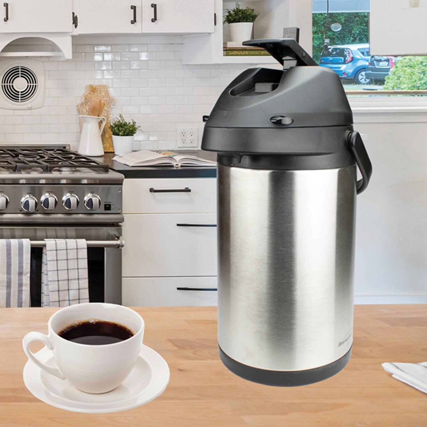 Angle. Brentwood - Brentwood 3.5-Liter Airpot Hot & Cold Drink Dispenser - Silver.