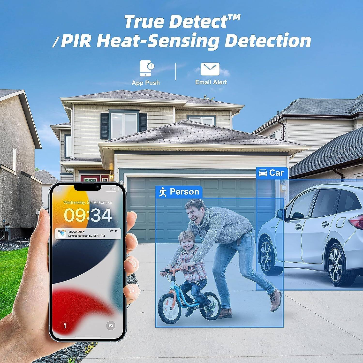 True Detect / PIR Heat-Sensing Detection! App Push Email Alert Car Wednesday, 2 September 09:34.