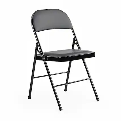 Front. AOITUN - Folding Chair 4 Pack Leather Padded for Daily Use - Quality Seating for Home, Office, or Dorm Room - Black.