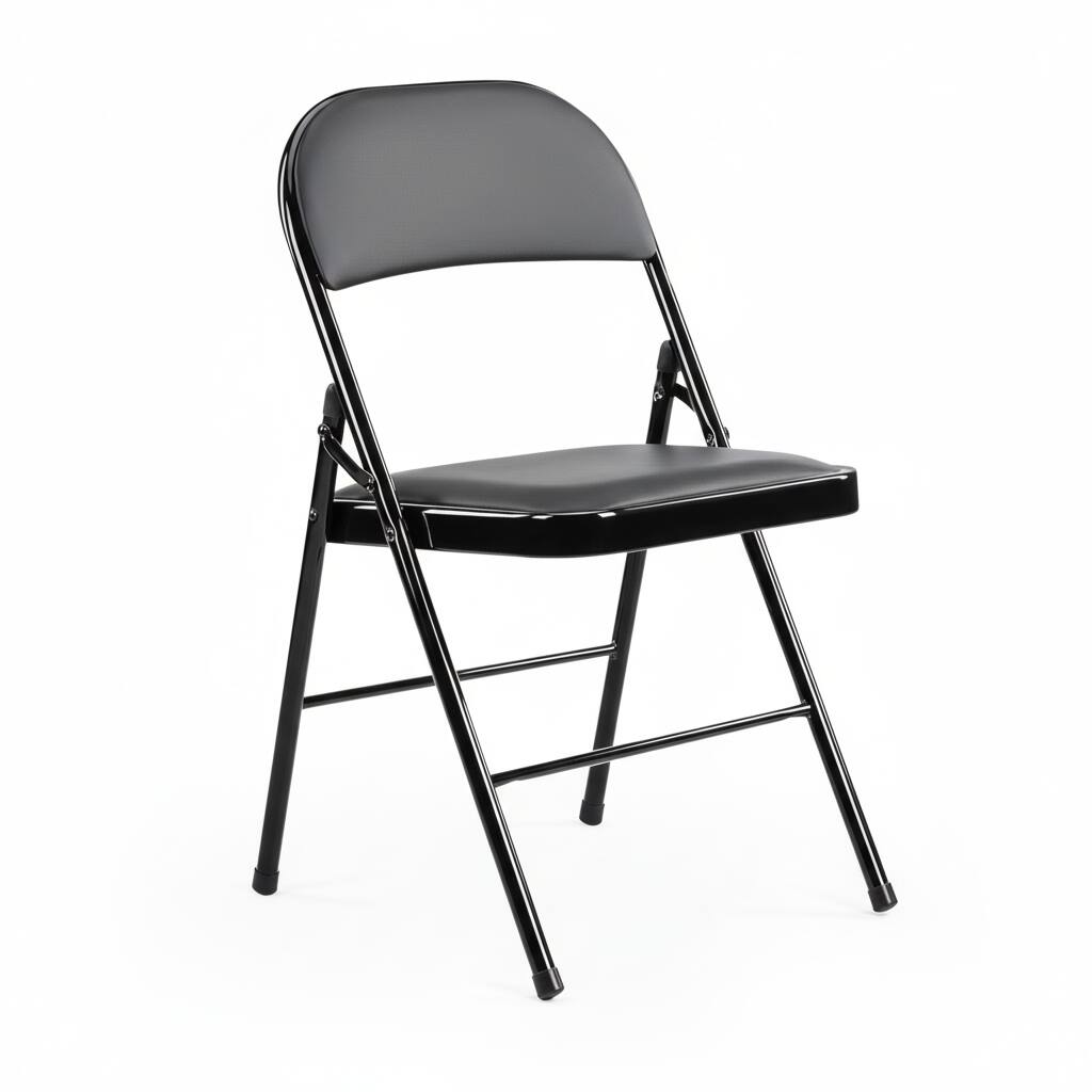 Front. AOITUN - Folding Chair 4 Pack Leather Padded for Daily Use - Quality Seating for Home, Office, or Dorm Room - Black.