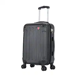 DUKAP - Intely Hardside Spinner Luggage 20" carry-on with integrated USB port - Black