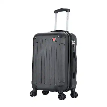 Front. DUKAP - Intely Hardside Spinner Luggage 20" carry-on with integrated USB port - BLACK.