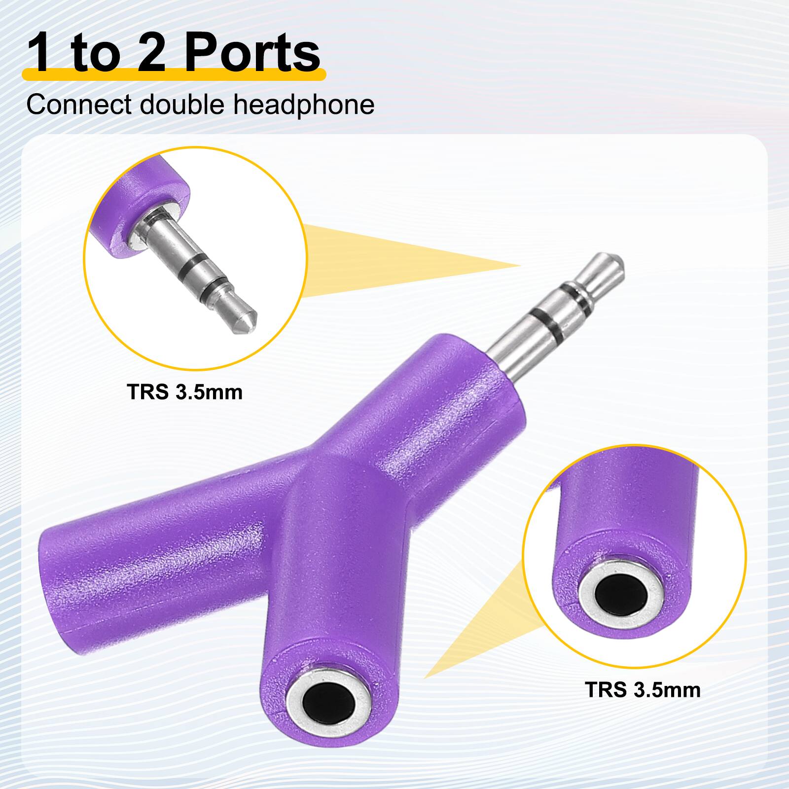 1 to 2 Ports  
Connect double headphone  
TRS 3.5mm  
TRS 3.5mm