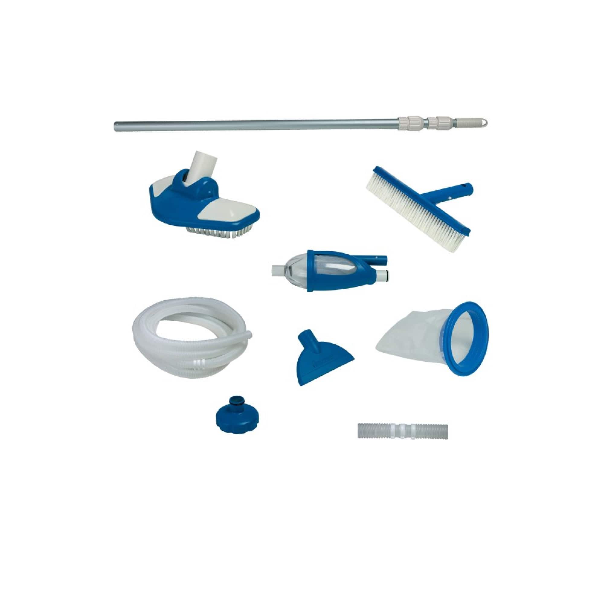 Intex - Pool Maintenance Kit & 1.5" Diameter Pump Replacement Hose 59" (2 Pack) - White, Blue