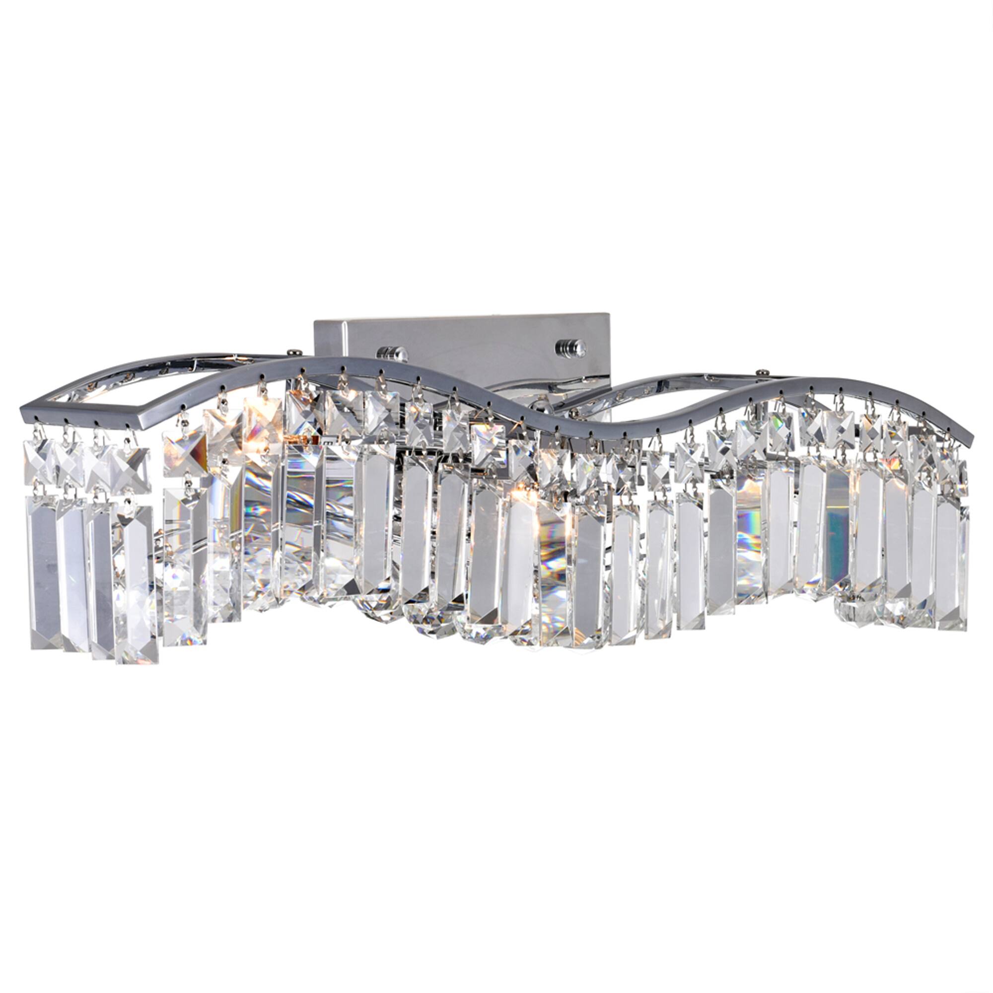 Left. CWI Lighting - Glamorous 3 Light Vanity Light With Chrome Finish - Chrome.