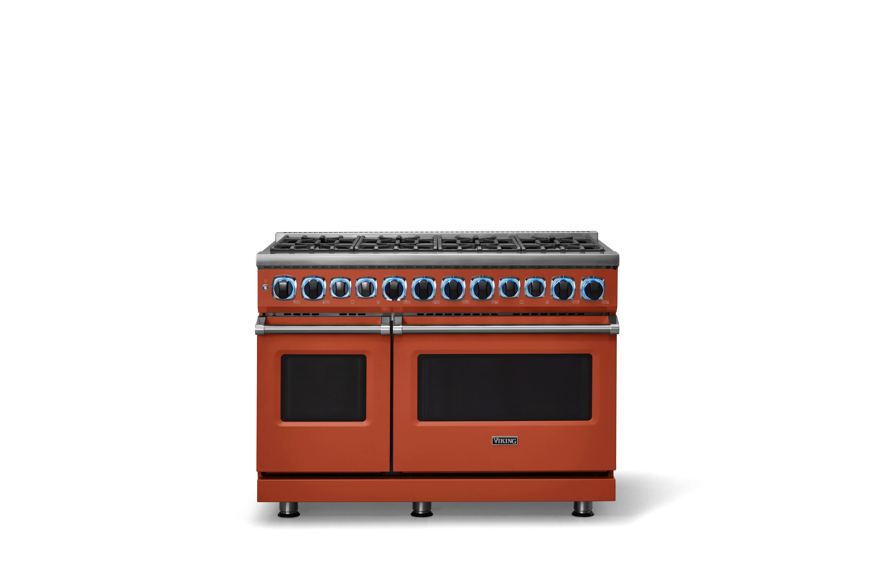 Alt View 4. Viking - 48"W. 7.3 Cu. Ft. 7Series Self-Clean Dual Fuel 8 Burner Range-Spiced Cider - Spiced Cider.