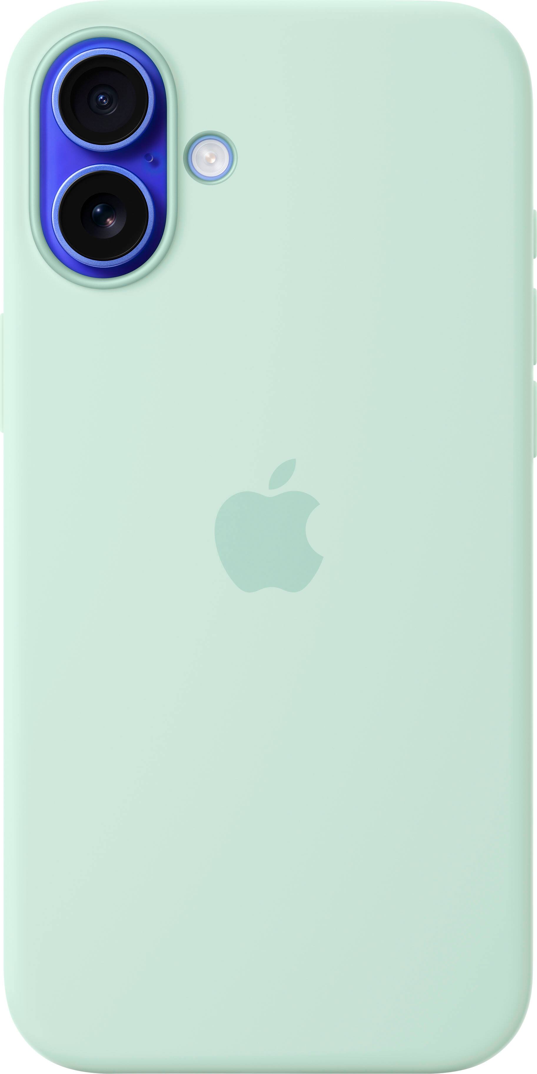 Angle. Apple - iPhone 16 Plus Silicone Case with MagSafe - Aquamarine.