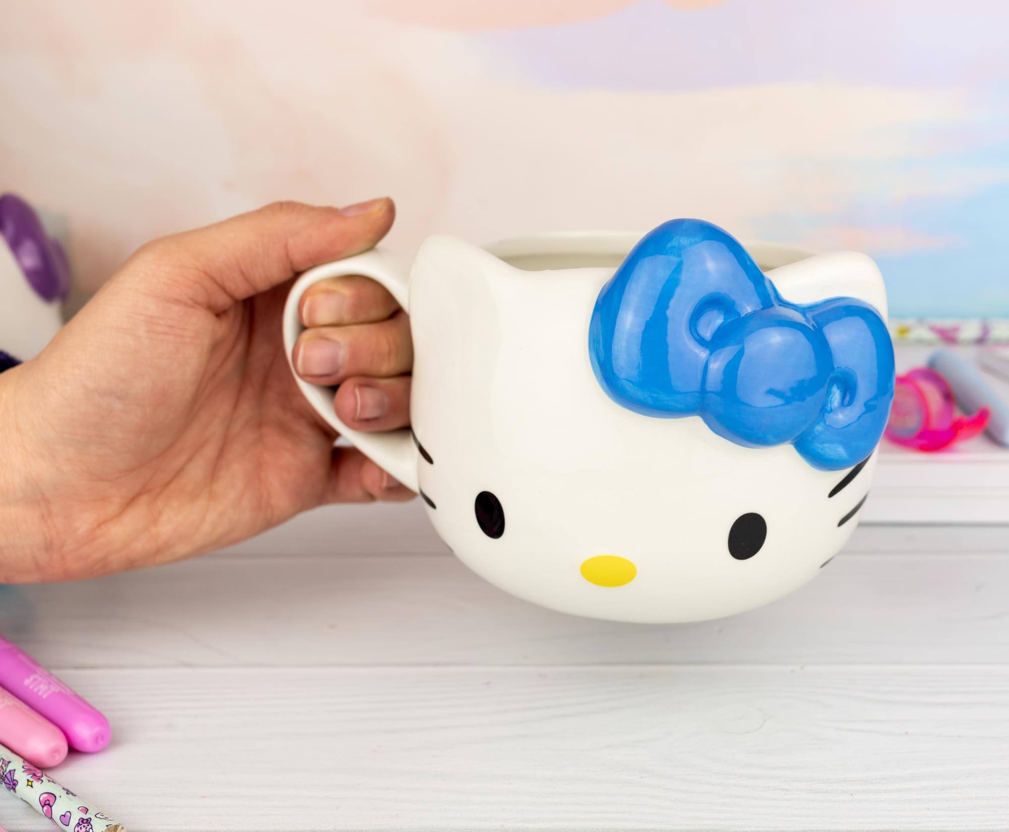 Alt View 5. Silver Buffalo - Sanrio Hello Kitty Blue Bow Sculpted Ceramic Mug | Holds 20 Ounces - Blue.